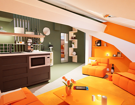 Projet CREAD : PRISME URBAIN : TRANSFORMATION DE DEUX STUDIOS EN UN SEUL APPARTEMENT